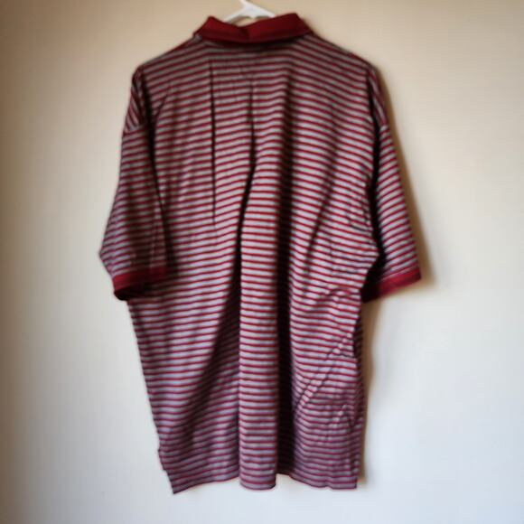 Descente International Collection Golf Polo Mens Size XL Red Gray Striped Vtg - Picture 4 of 8